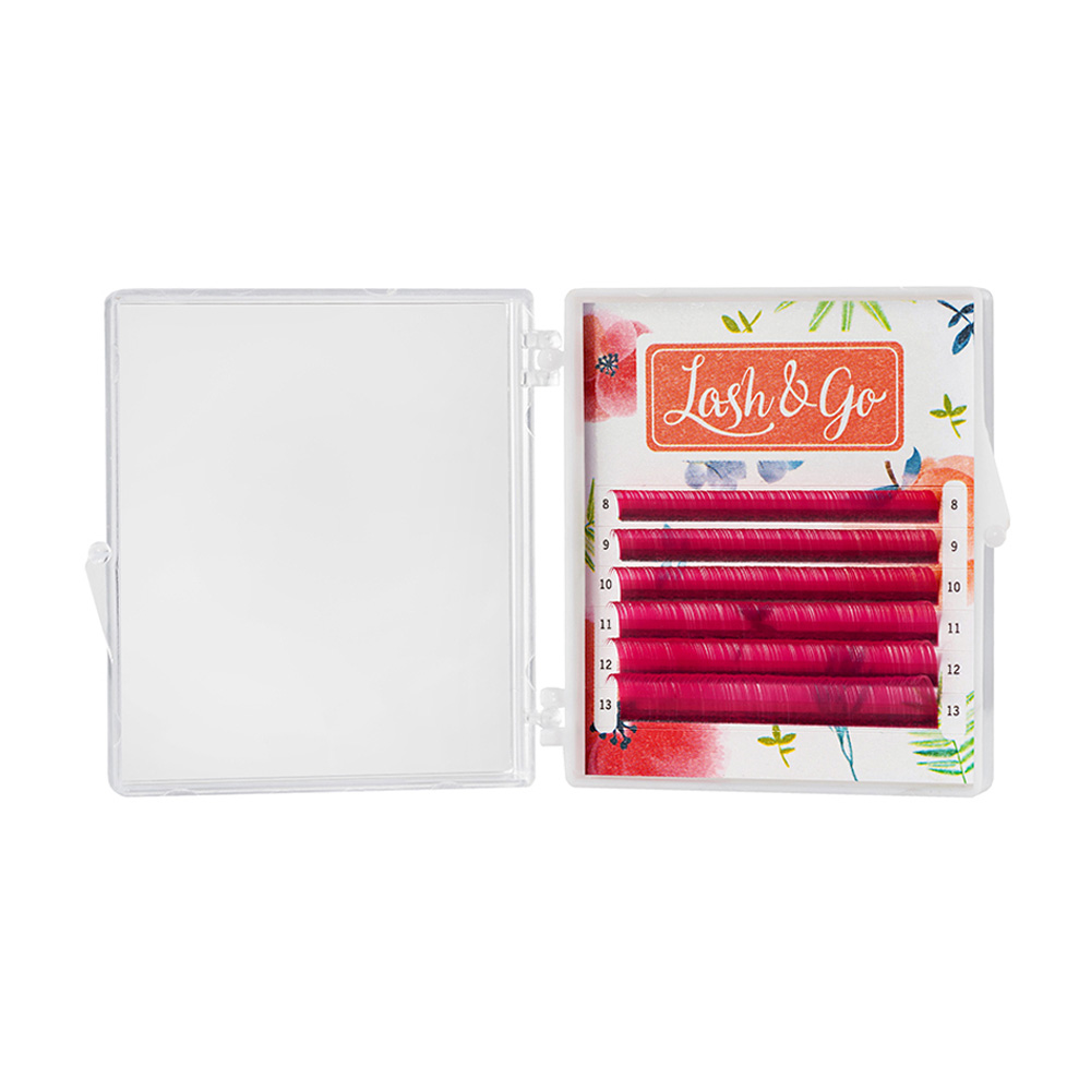 Ресницы цветные Lash&Go, Розовые, Микс 6 линий